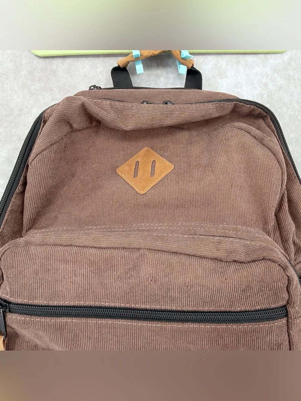 Wrangler Brown and Black Canvas Backpack with Tan Suede Base
